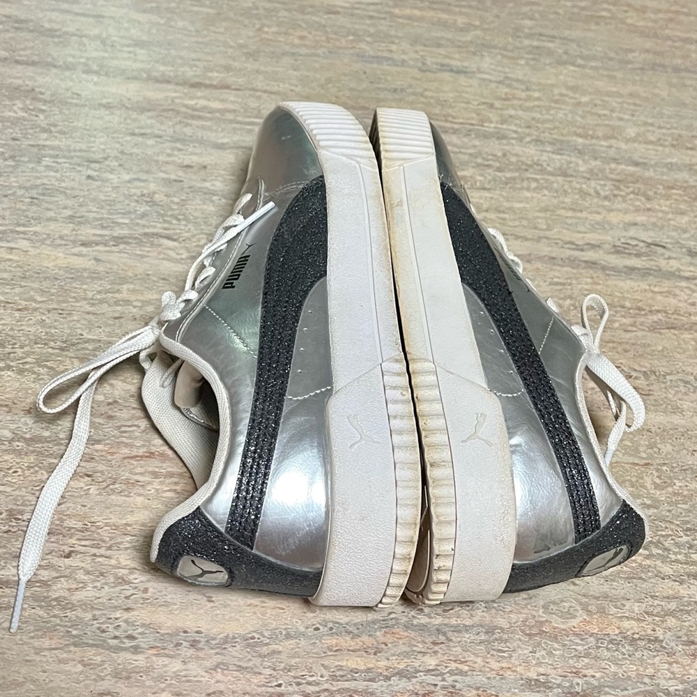 Puma Carina silver and glitter black sneakers - Picture 7 of 13